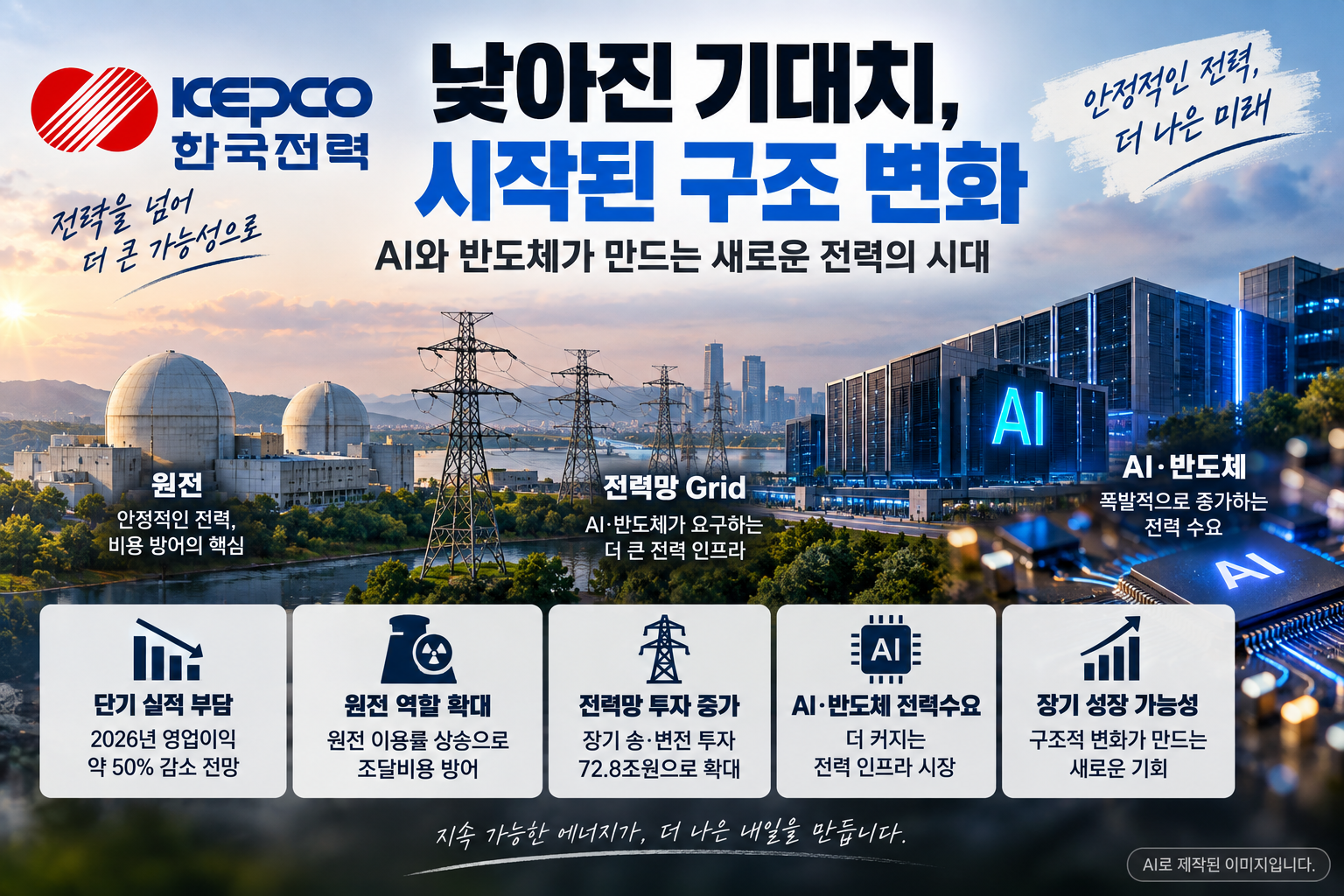 한국전력 실적 전망|AI·반도체 전력수요와 원전·전력망이 만드는 변화