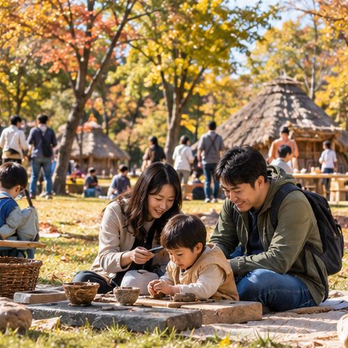 강동선사문화축제 야간 행사 조명 장면을 설명하는 AI 이미지