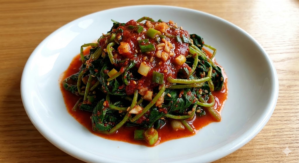 고추장의 따뜻한 성질이 비름의 찬 성질을 보완해 소화력을 높이고 혈액 순환을 도와 빈혈을 즉각적으로 개선하는 비름나물 고추장 무침