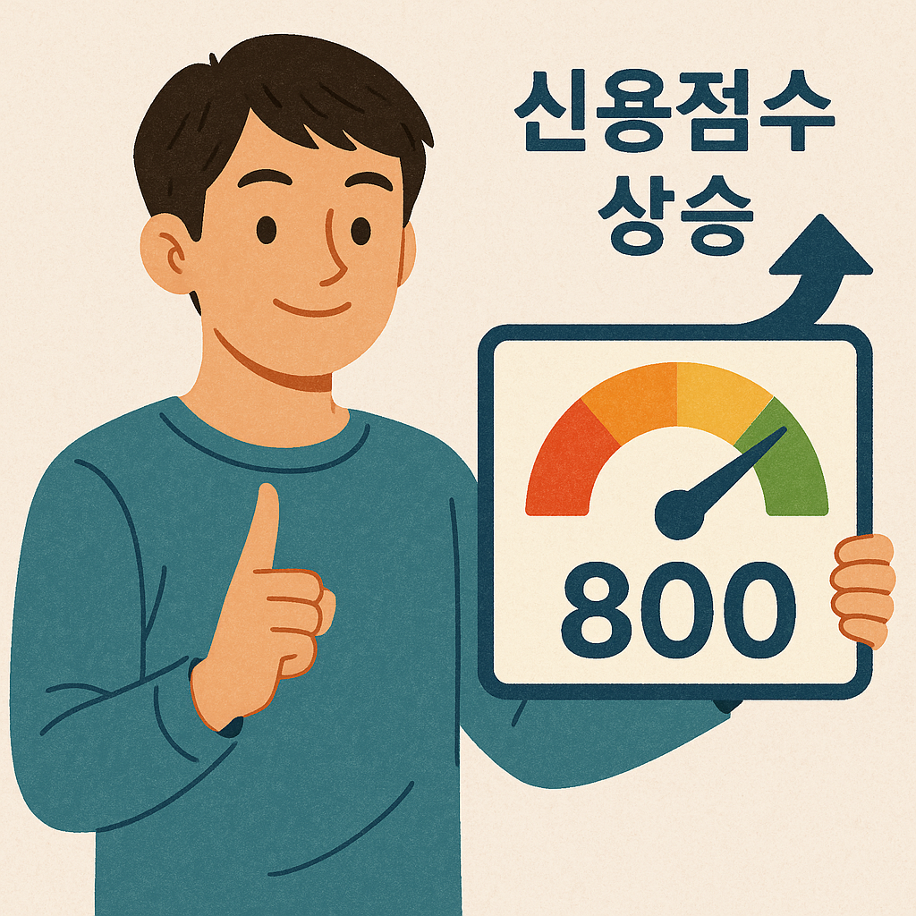 신용점수 급상승 루틴을 나타내는 인포그래픽 이미지