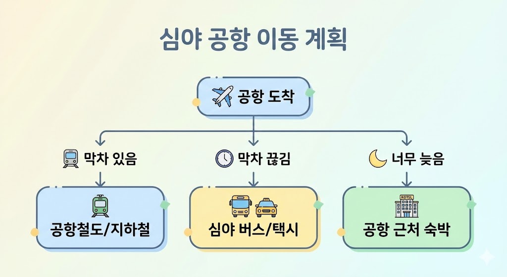 심야 도착 공항이동 플랜｜초보자도 &ldquo;실수 0&rdquo; 10분 루틴