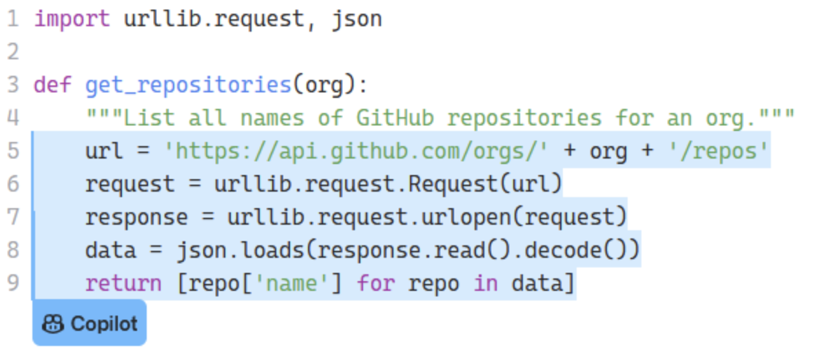 코파일럿 제안사항