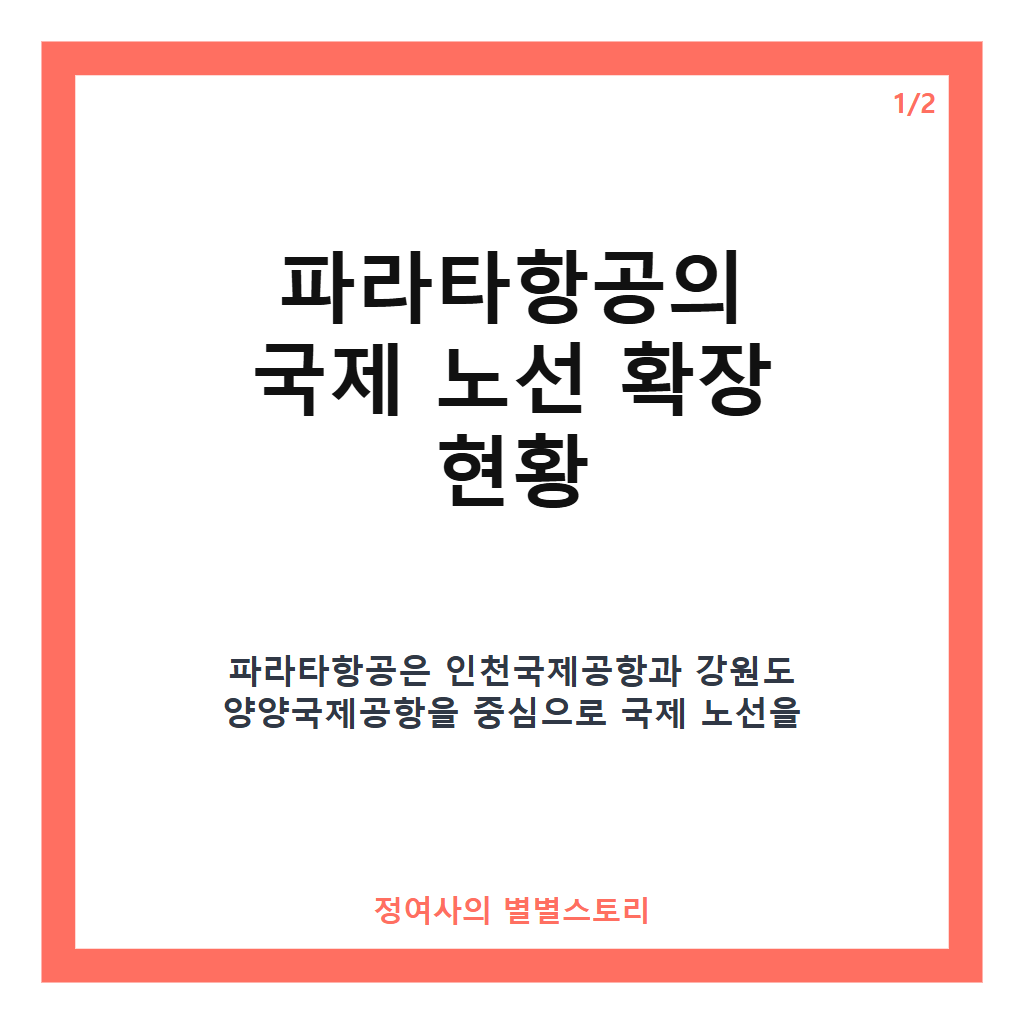 파라타항공 최신 노선 확장과 국제 운수권 확보 현황 분석 카드뉴스 1