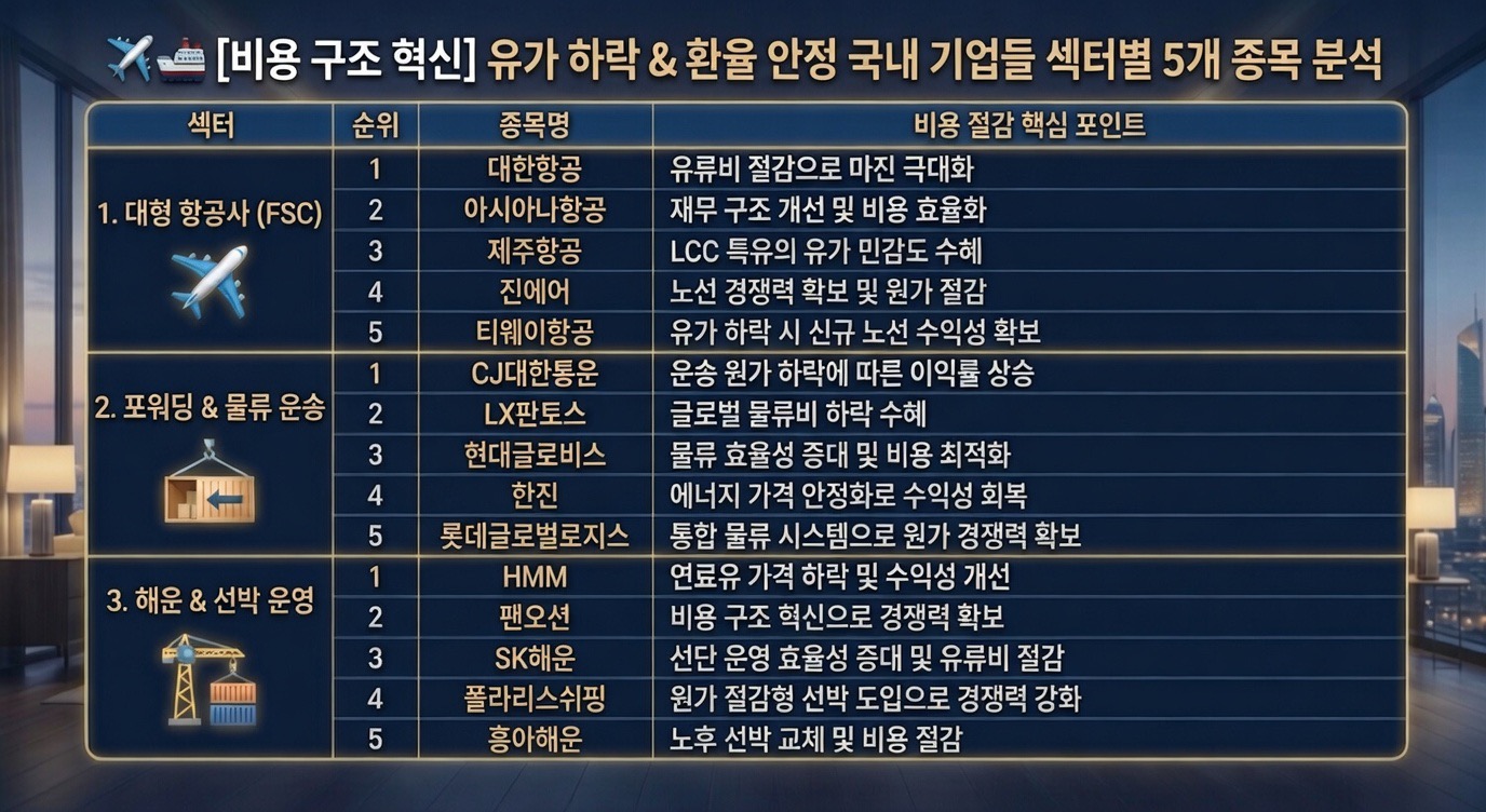 유가 하락에 따른 항공 물류 섹터