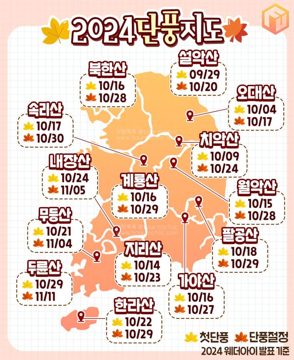 2024 전국 단풍 지도