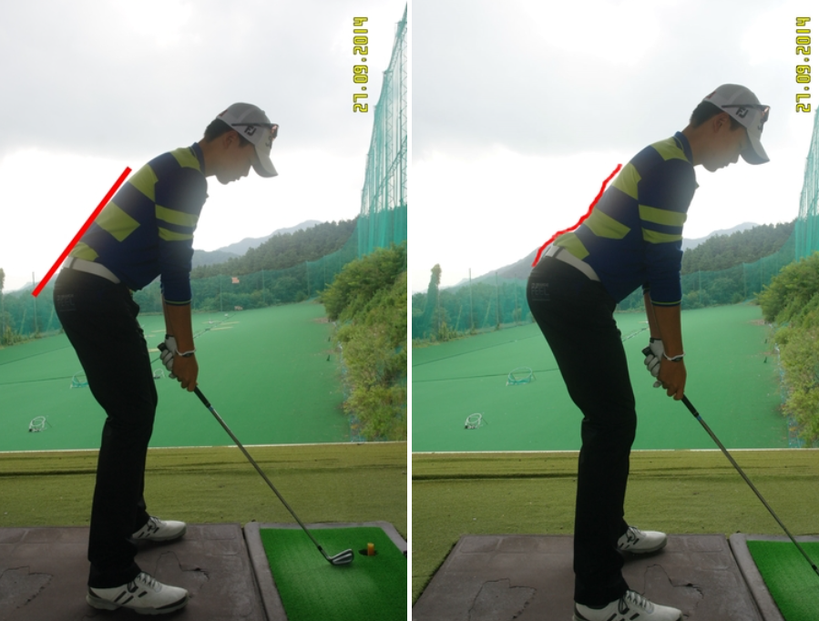 골프 어드레스 S자세 교정 사진