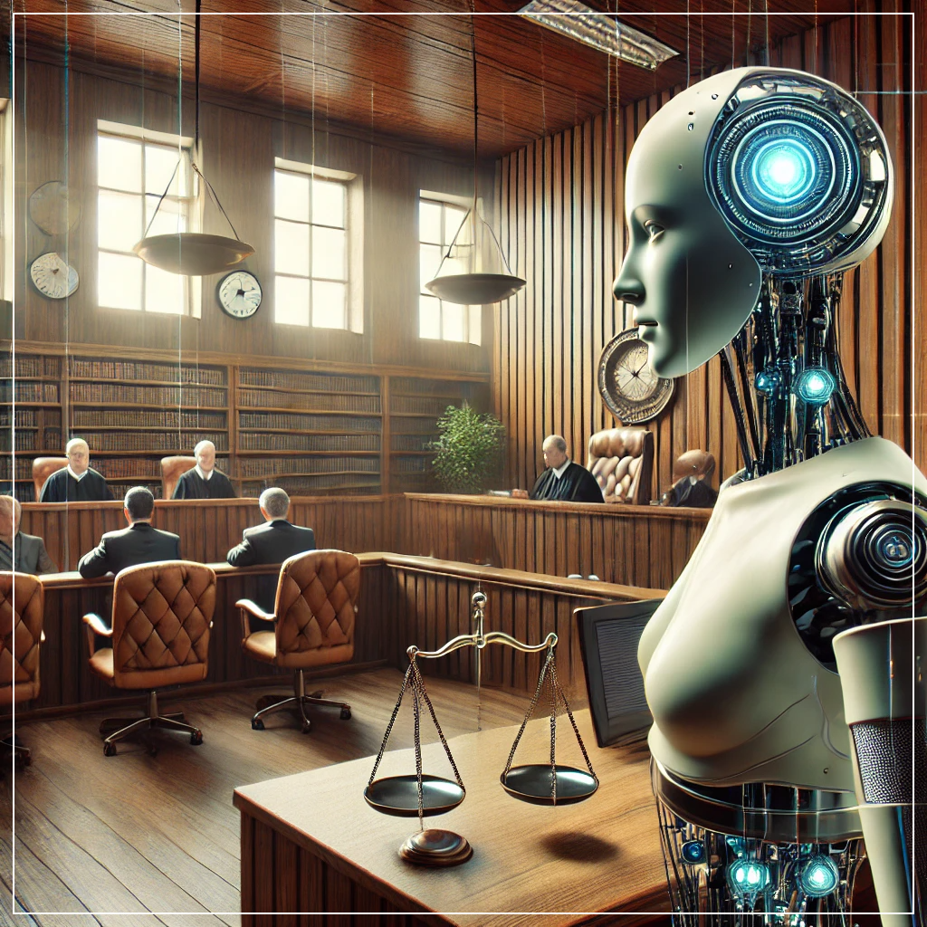 AI가 법정에서 판단받는 장면