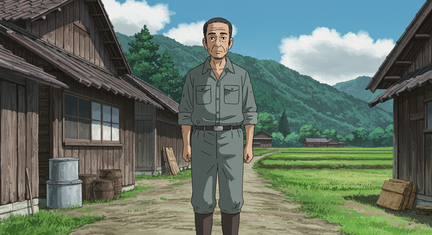 1970년대 일본 농촌 배경 애니메이션 스타일