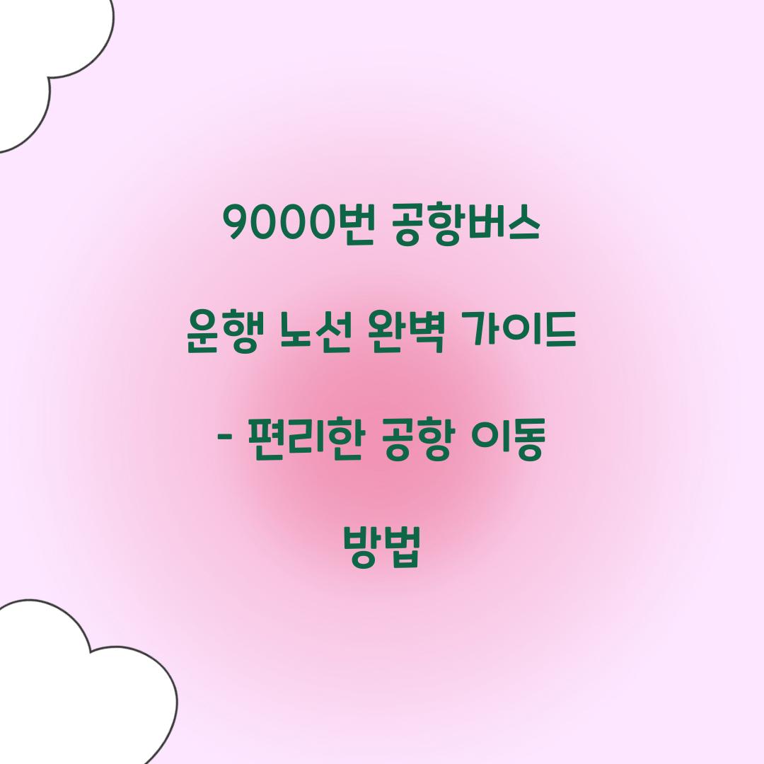 9000번 공항버스 운행 노선
