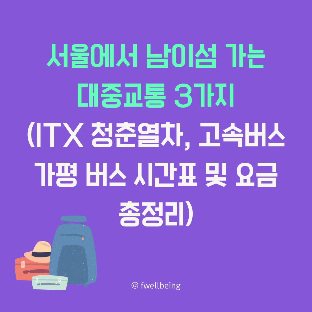 서울에서 남이섬 가는 대중교통 3가지