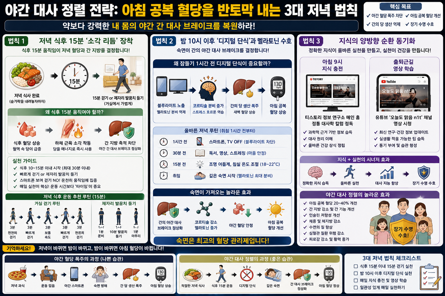아침 공복 혈당 반토막 내는 3개 저녁 법칙