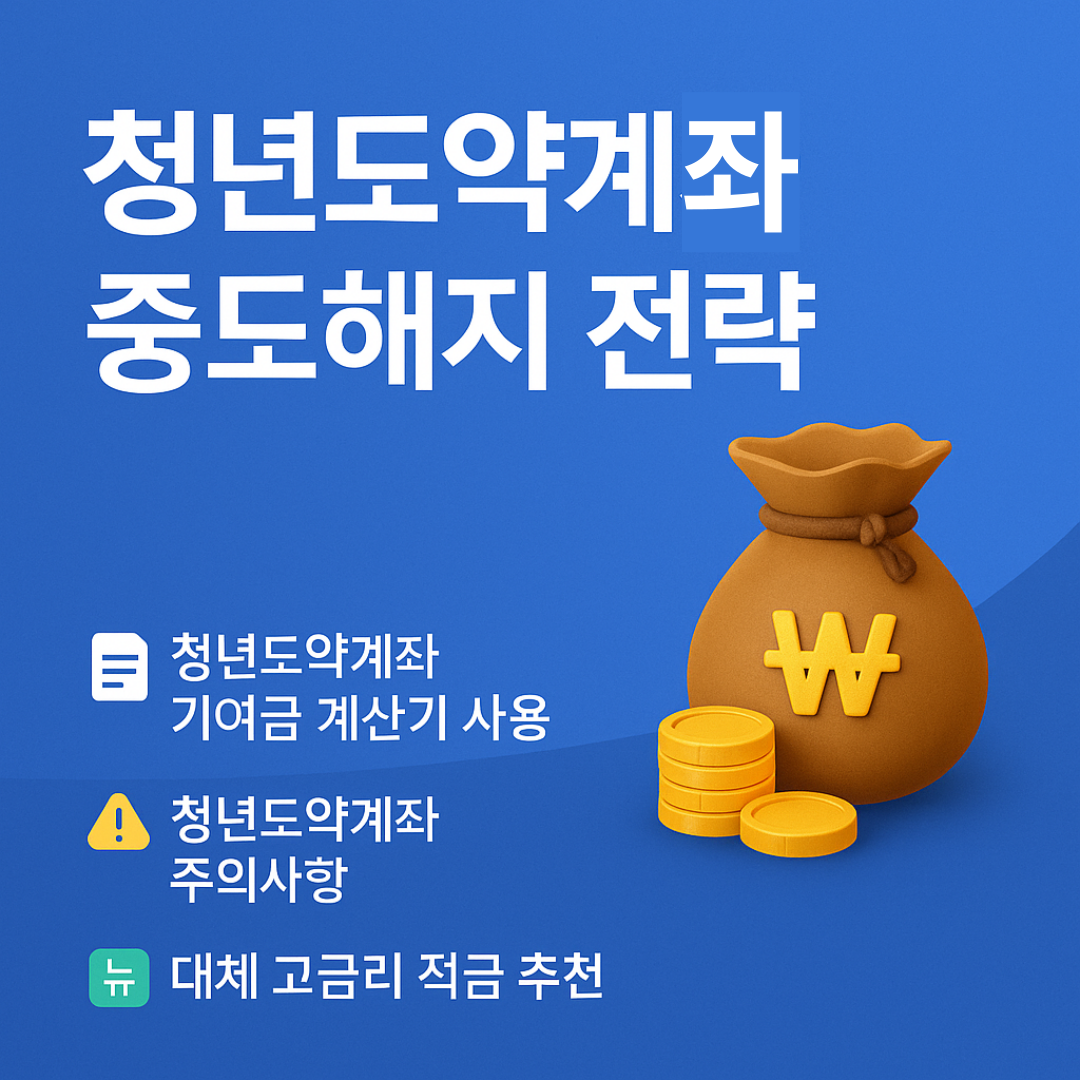 청년도약계좌 중도해지 전략, 기여금 규칙과 대안 적금