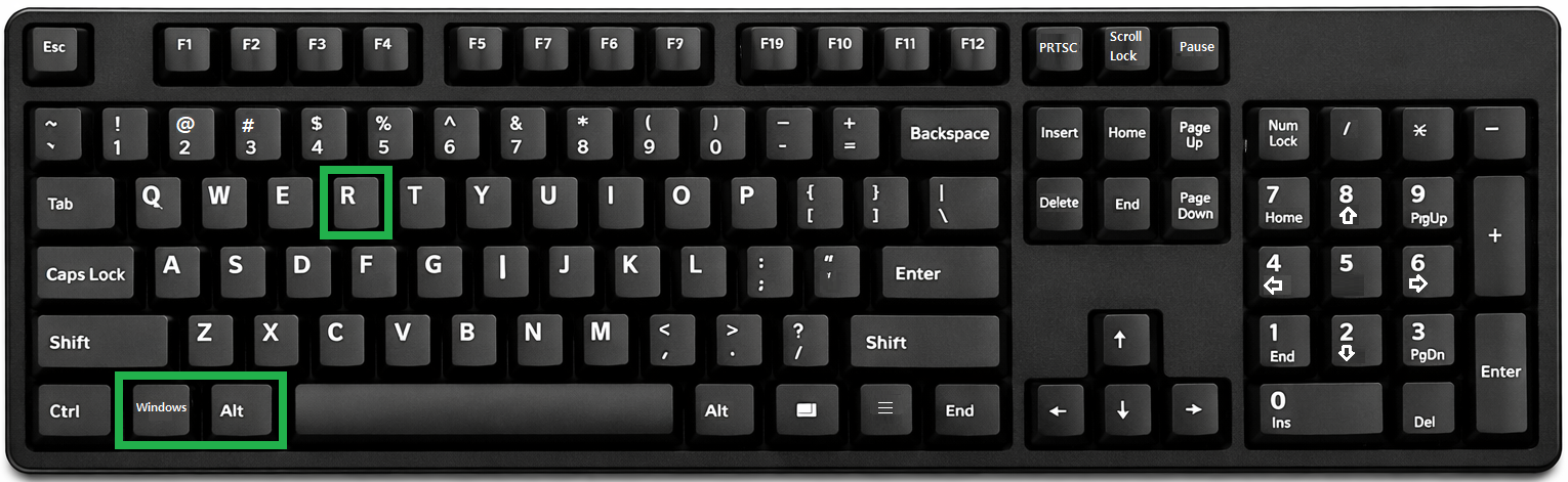 화면 녹화 방법 : Win + ALT + R
