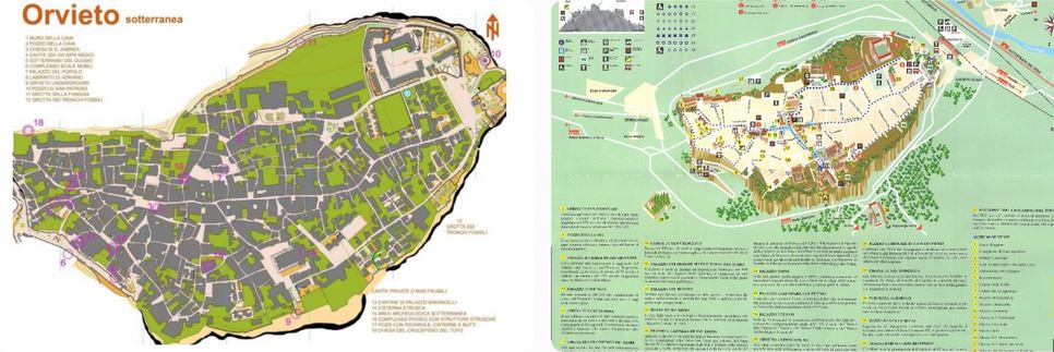 오르비에토 지하도시 지도와 조감도