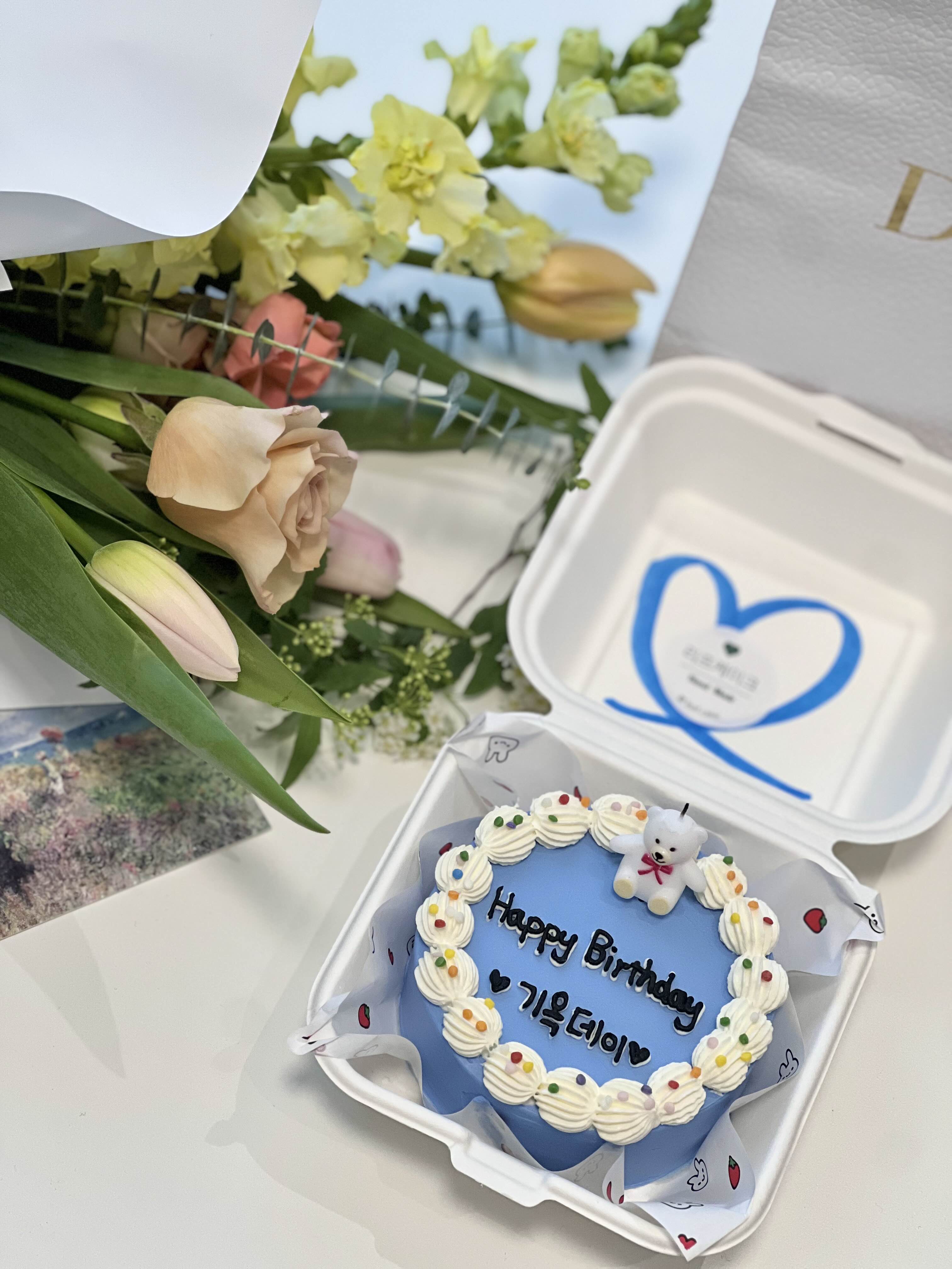 생일 꽃 케이크 선물