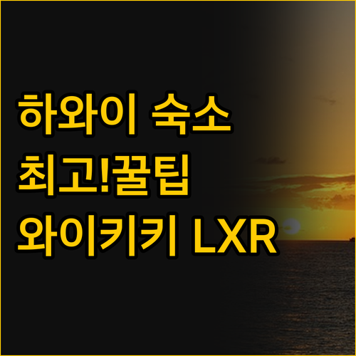 하와이 와이키키 여행의 숙소 선택 가..