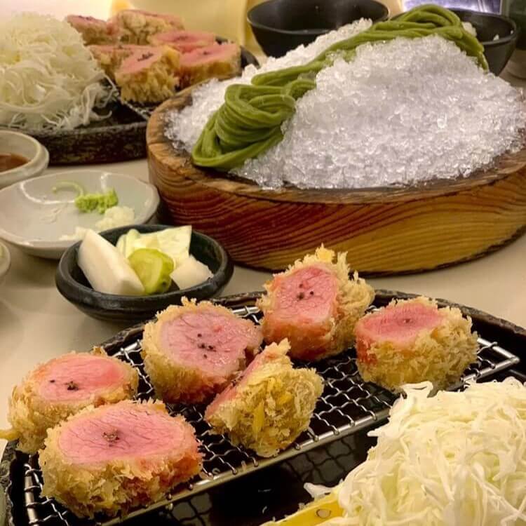 말차우동과 안심카츠