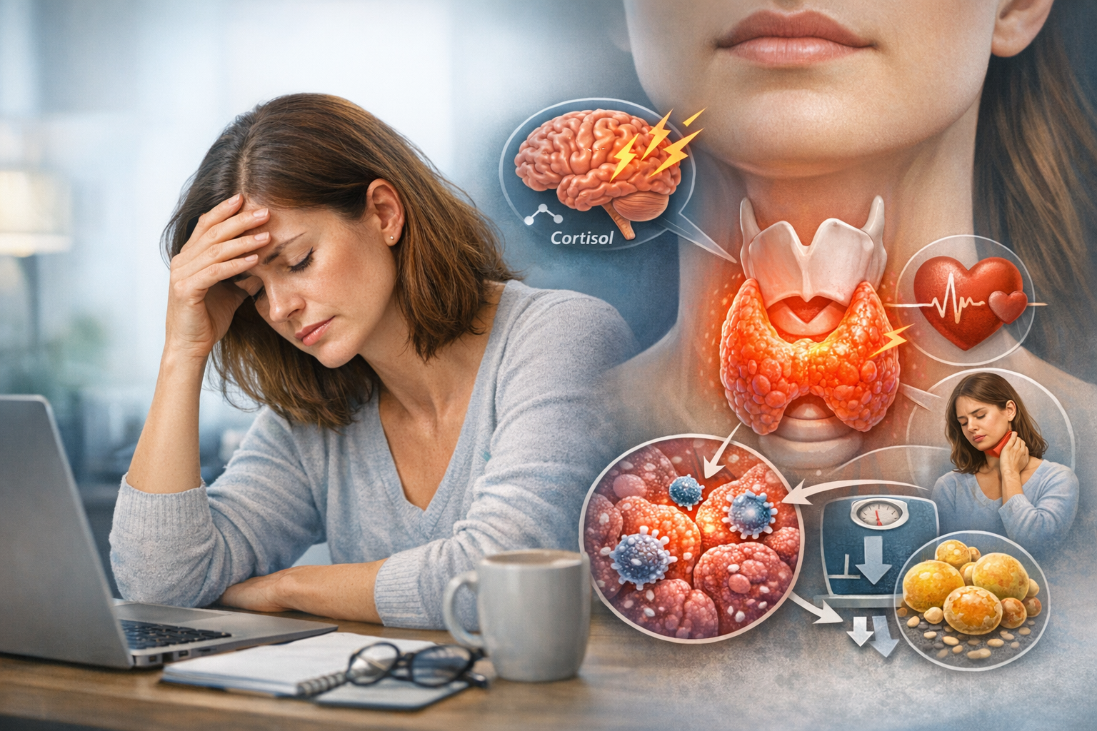 스트레스 갑상선 건강 영향 이미지