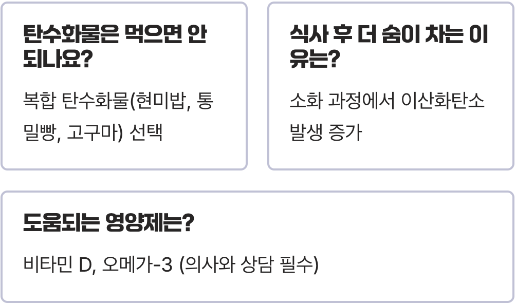 폐기종 환자를 위한 최고의 음식 vs 최악의 음식, 폐 기능 지키는 식단 관리법