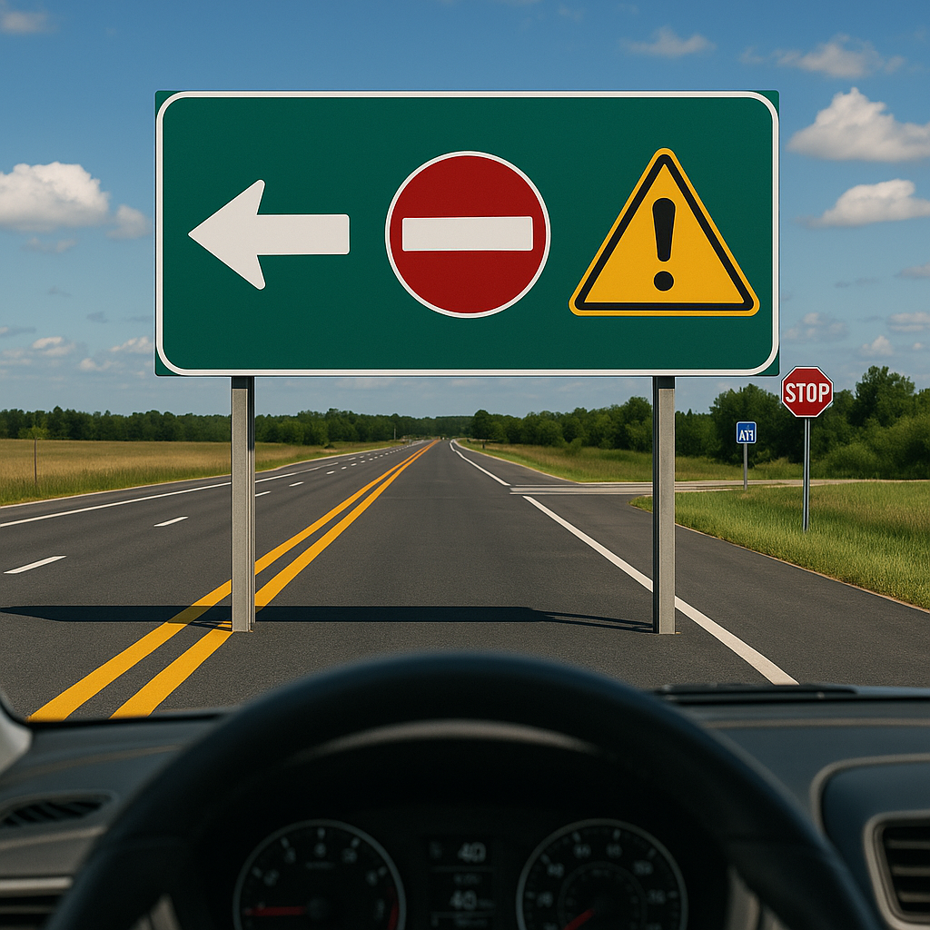 초보 운전 필수 지식: 도로 표지판과 차선 색상 이해하기