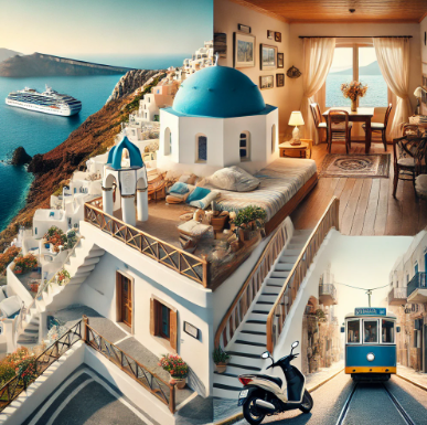 그리스 숙소와 교통 반반사진