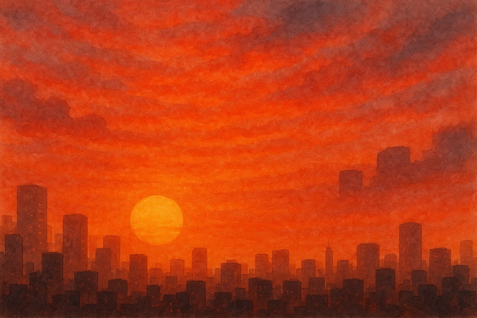 황혼의 도시 경관