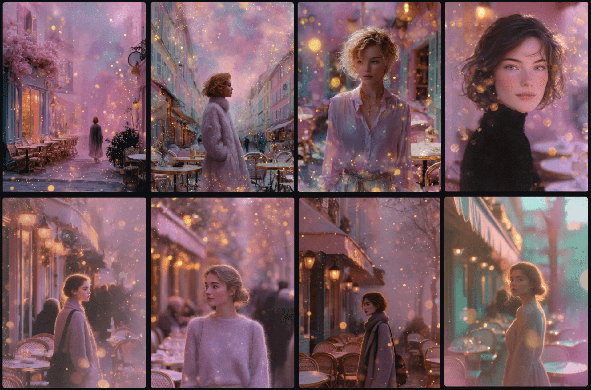 Dreamy 스타일 감성 카페 거리 이미지 예시_Midjourney