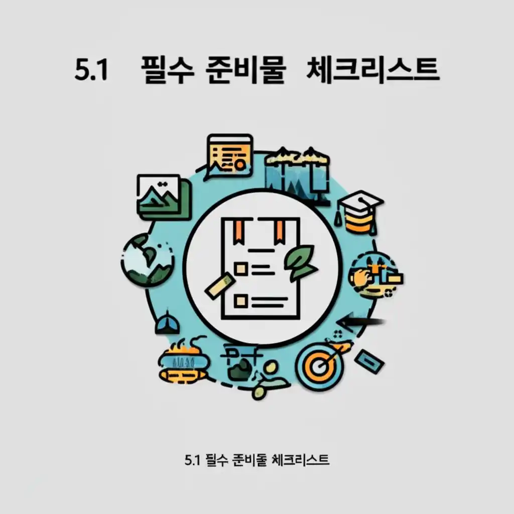 국립공원 성수기 등반을 위한 배낭, 물병 등 필수 준비물 체크리스트.