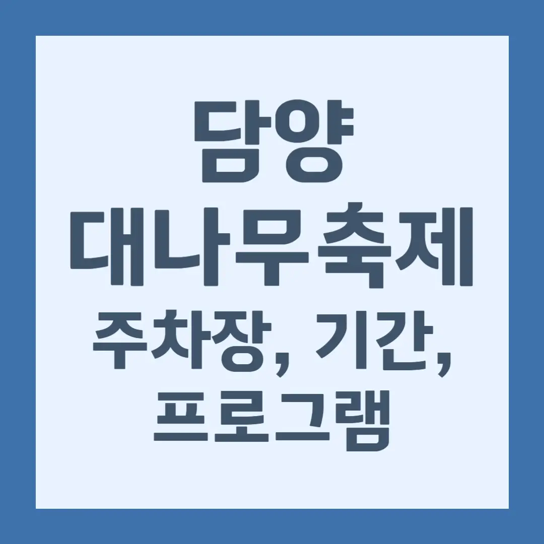 담양 대나무축제 주차장, 프로그램