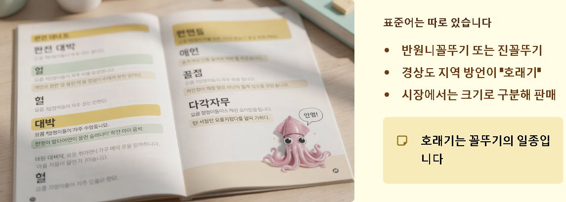 호래기 꼴뚜기차이