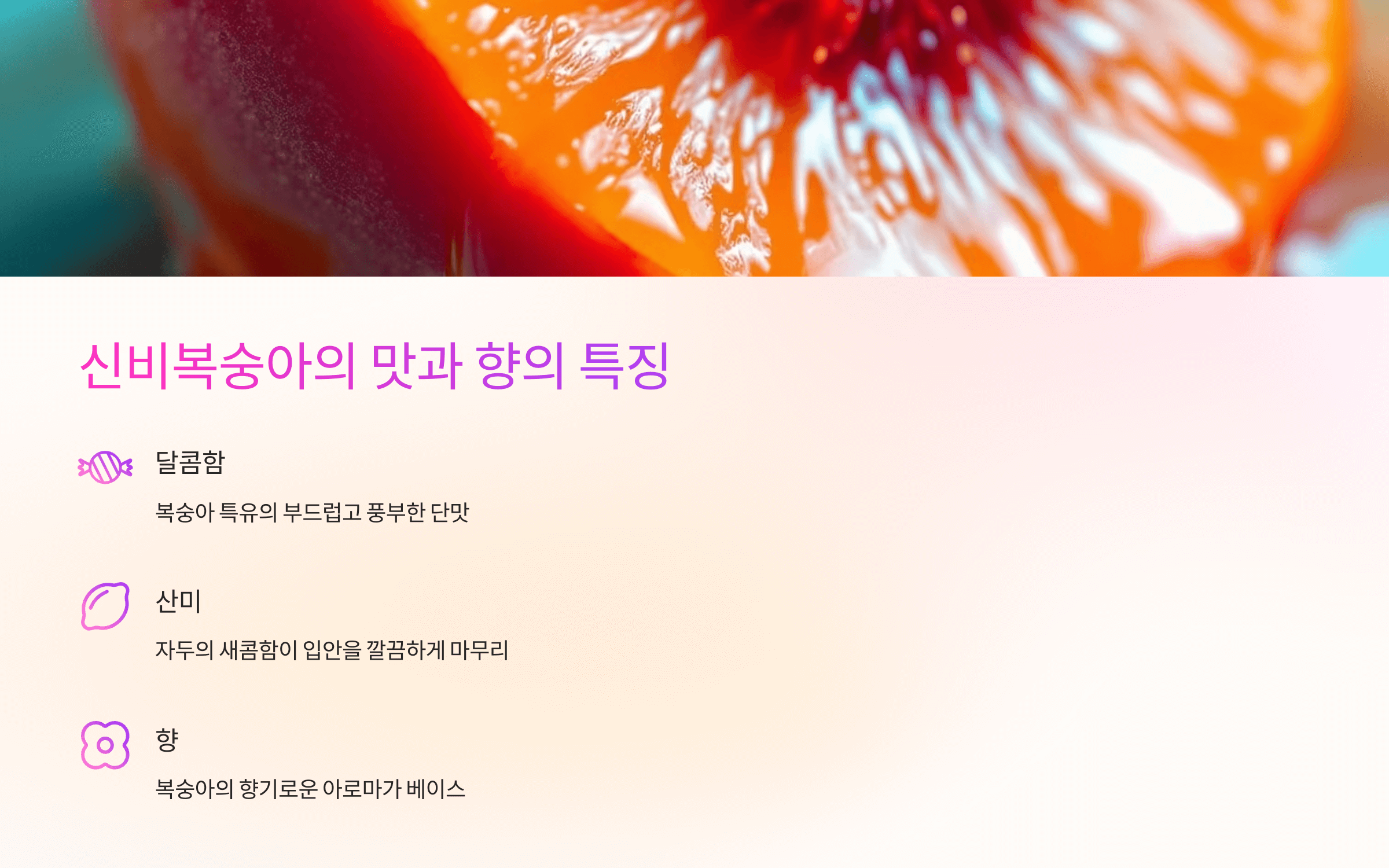 신비복숭아 사진입니다.