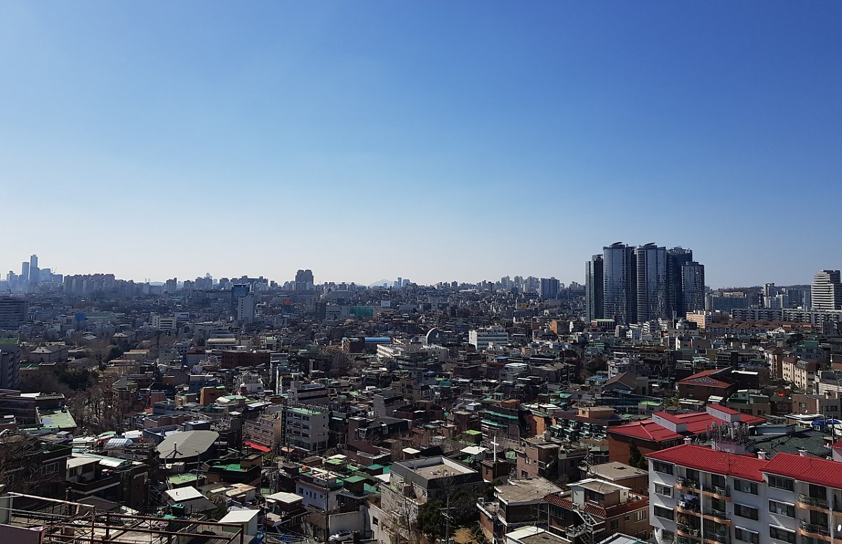 도시, 빌라, 집, 원거리풍경