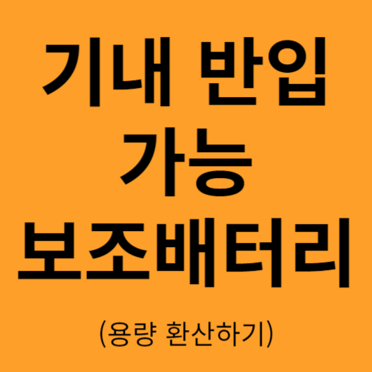 기내 반입 보조배터리