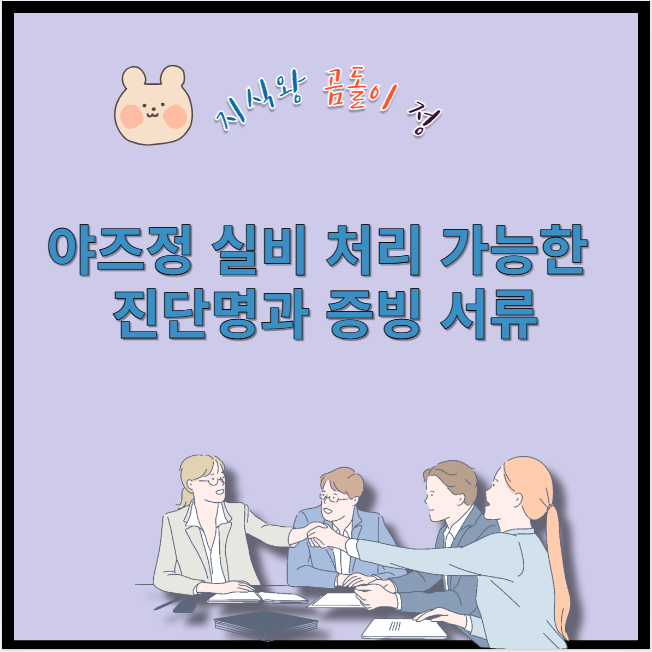 야즈정 실비 처리 가능한 진단명과 증빙 서류
