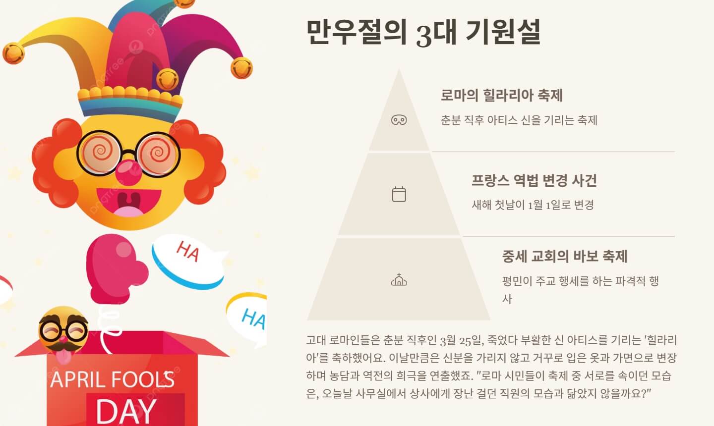 만우절 유래 기원 뜻