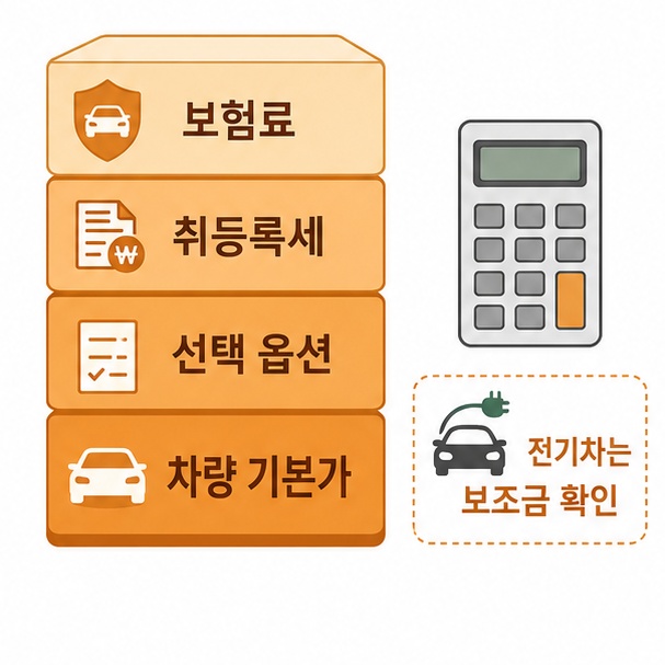 신차 구매 실제 비용 구성 항목