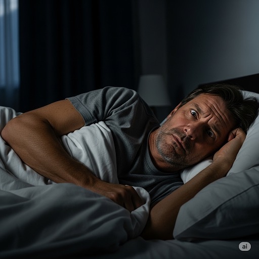 불면증에 뜬눈으로 밤을세는 남자