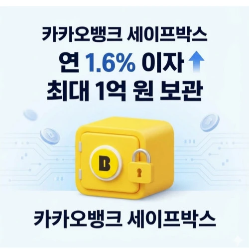카카오뱅크 세이프박스 ❘ 비상금 관리의 정석! 연 1.6% 이자 및 1억 한도 증액 꿀팁