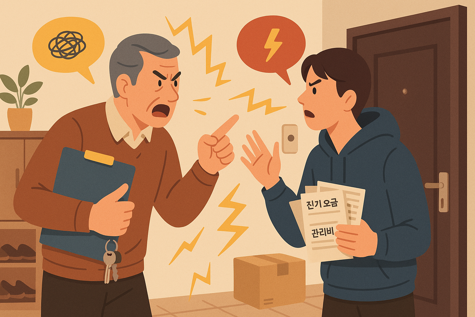 집주인과 세입자의 갈등 이미지