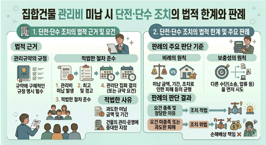 집합건물 관리비 미납시 단전/단수 조치의 법적 한계와 판례