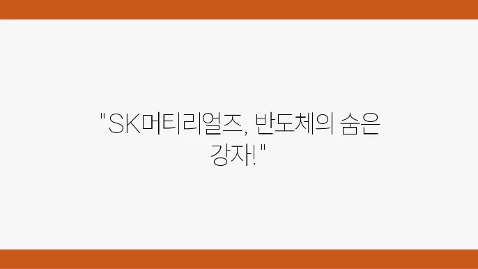 SK머티리얼즈 주가 정보