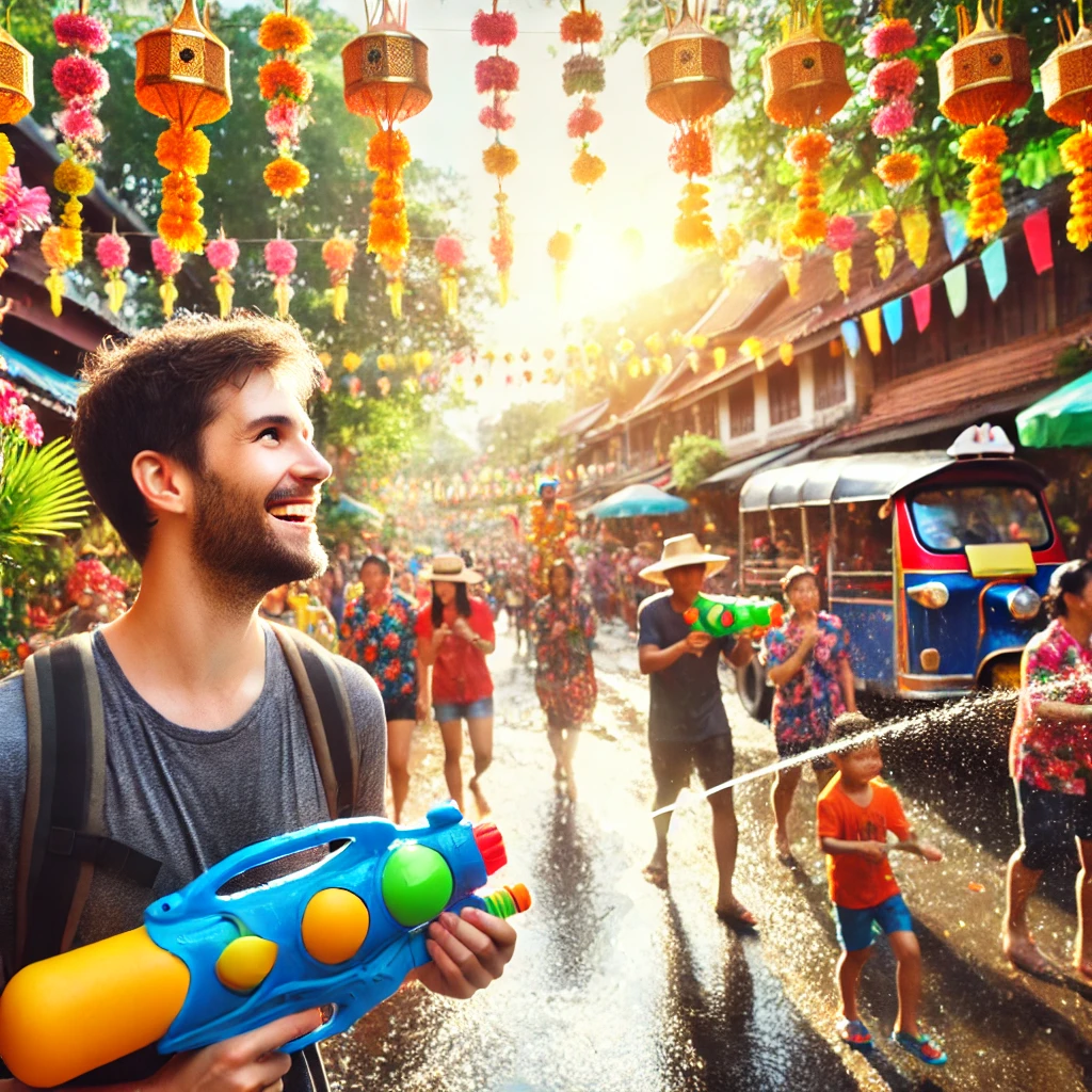 동남아 축제를 즐기고 있는 사진