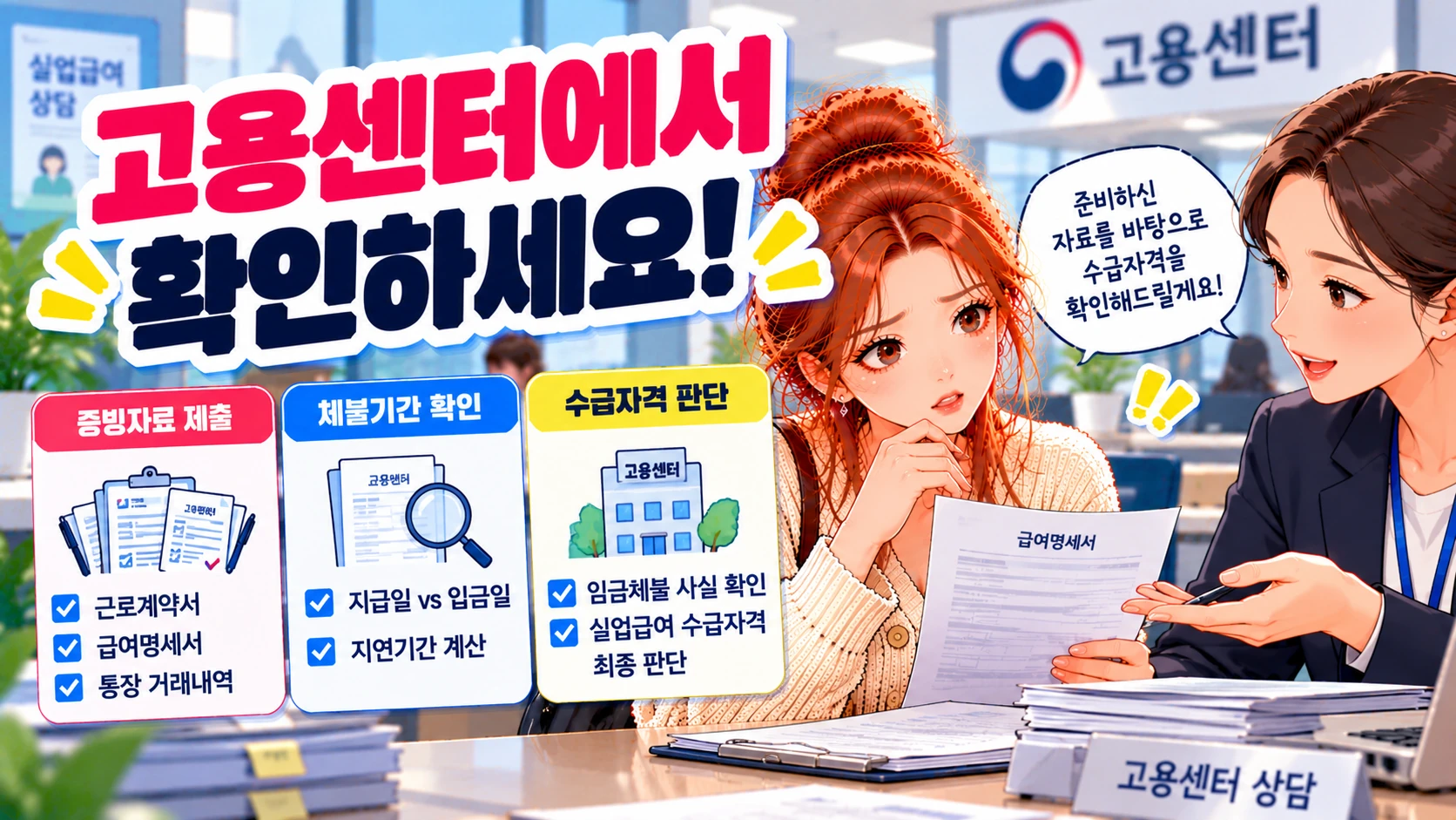 실업급여-임금체불-고용센터상담