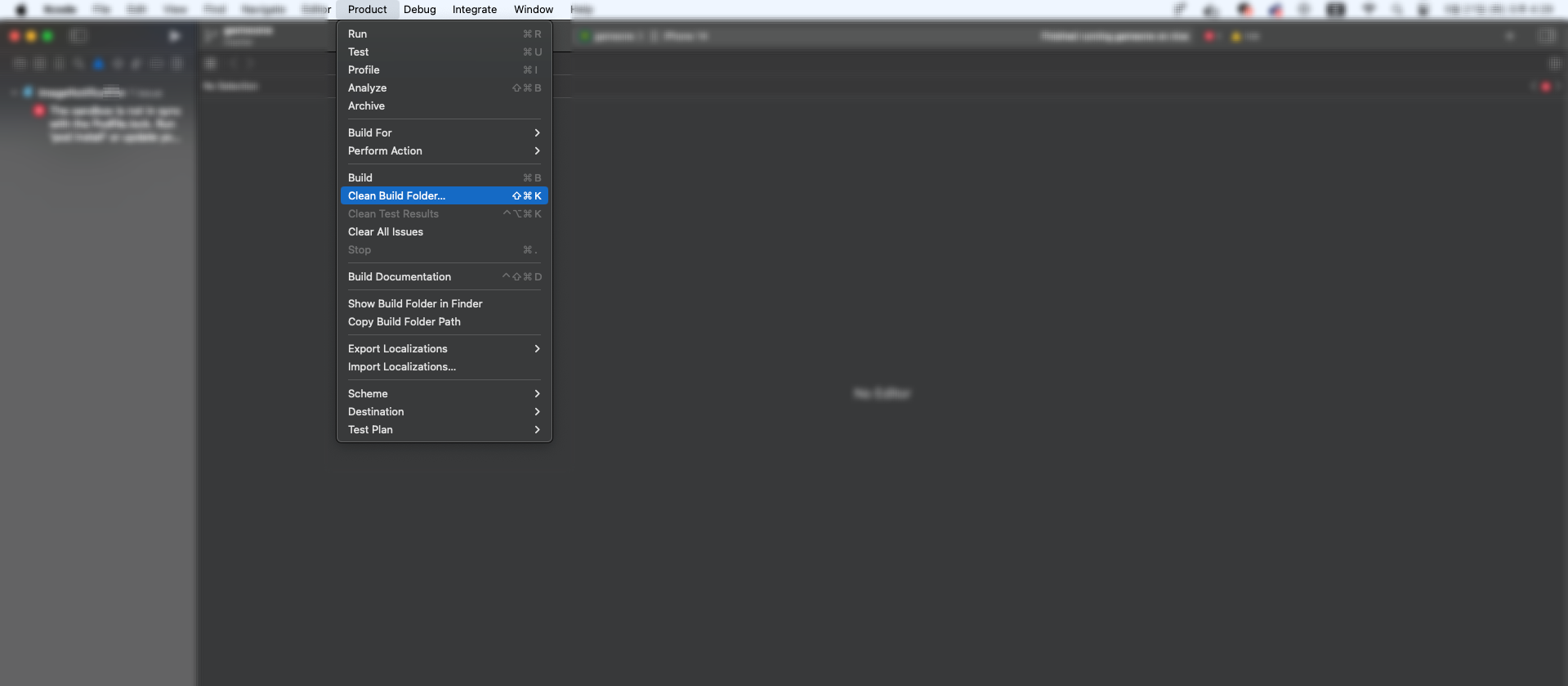 Xcode clean build