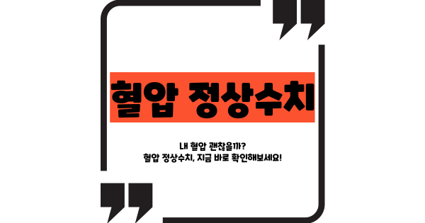 혈압 정상수치