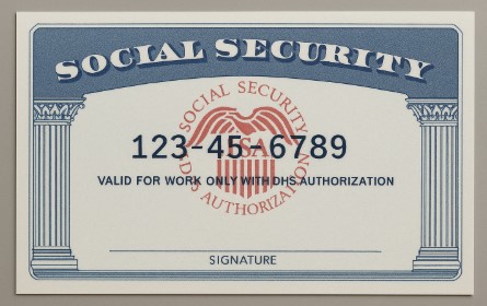 미국 사회보장번호(SSN) 예시 사진