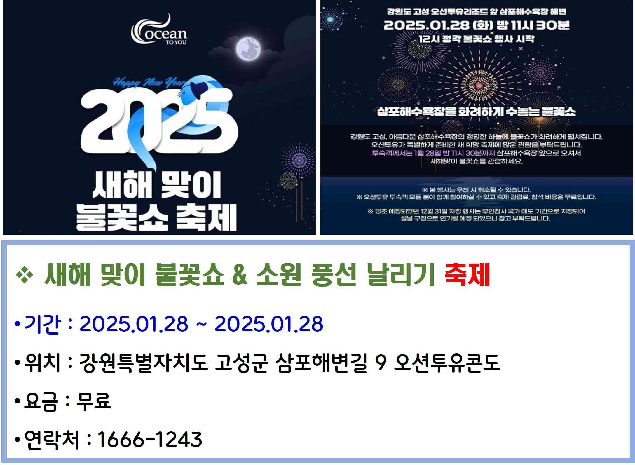 새해 맞이 불꽃쇼 &amp; 소원 풍선 날리기 축제
