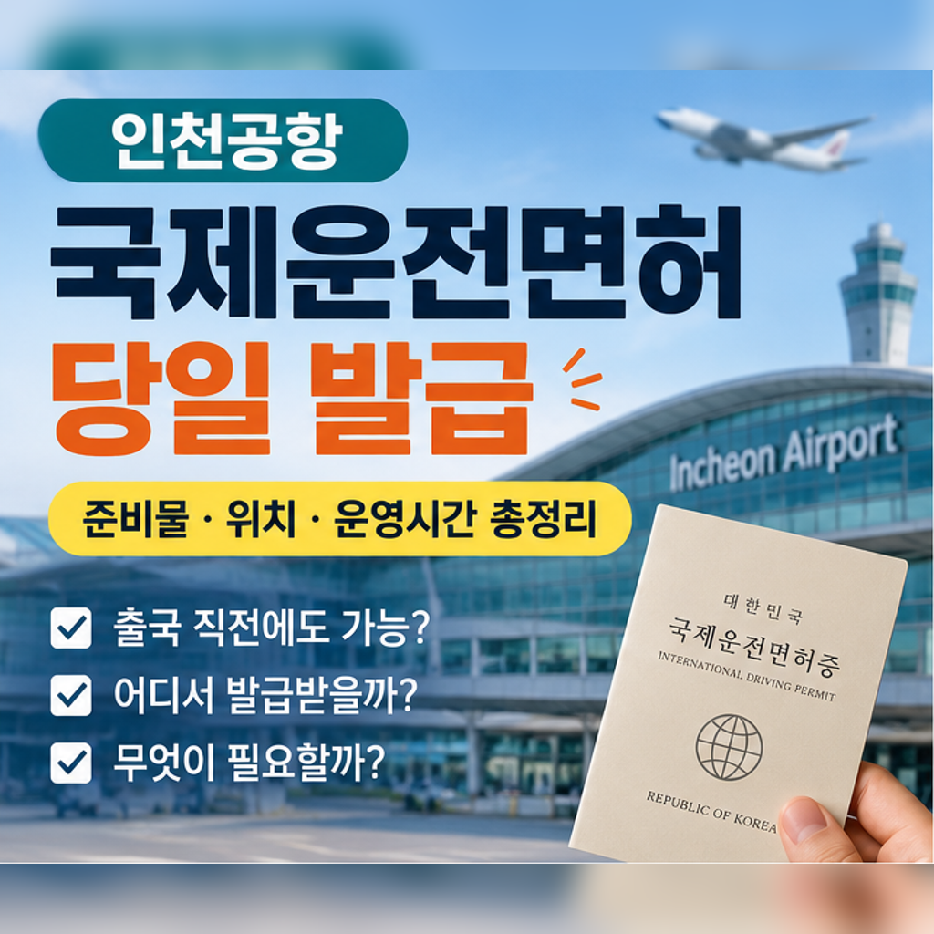 인천공항 국제운전면허 당일 발급