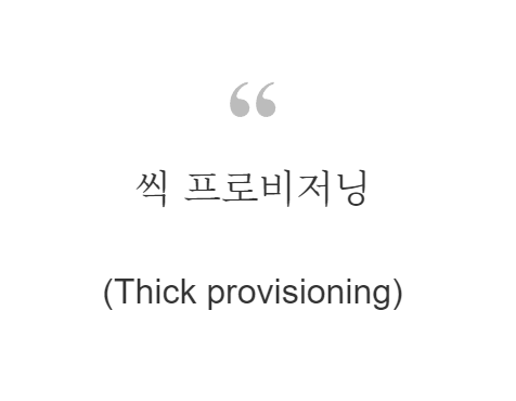 씩 프로비저닝(Thick provisioning)