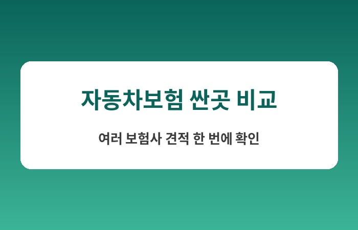 자동차보험 싼곳 비교